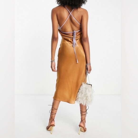 ASOS Maxi Gold and Lilac Color Dress - Picture 5 of 13